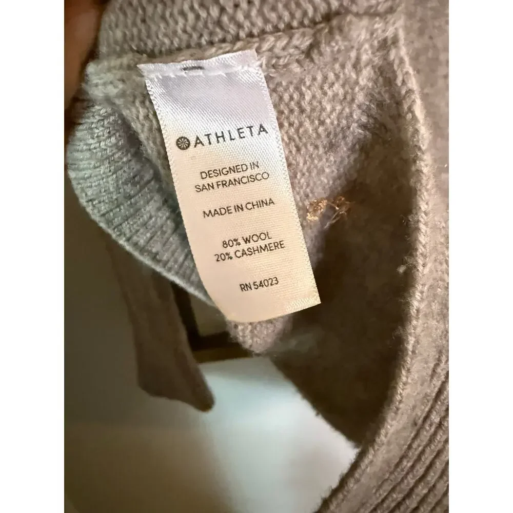 Athleta brown wool cashmere tunic sweater size xxs